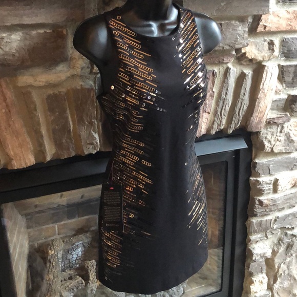 Bebe Black & Gold Sequin Dress - Picture 2 of 5